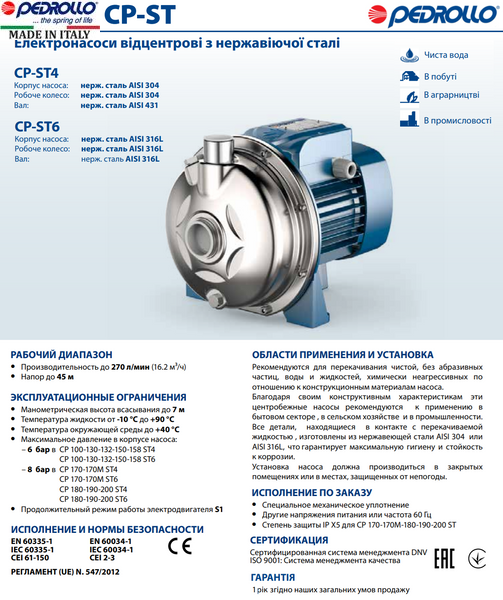 Насос Pedrollo CP 170M-ST4