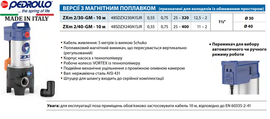 Насос Pedrollo ZXm 2/30-GM
